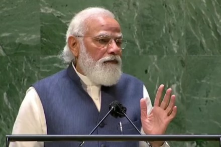 "On the other hand, countries with regressive thinking that are using terrorism as a political tool must understand that terrorism is an equally big threat for them,” Modi said in an apparent reference to Pakistan. "On the other hand, countries with regressive thinking that are using terrorism as a political tool must understand that terrorism is an equally big threat for them,” Modi said in an apparent reference to Pakistan.