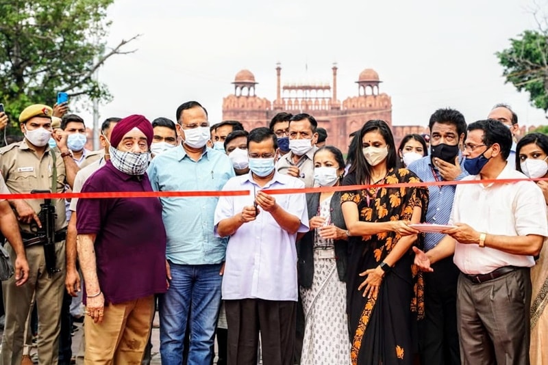 During the inauguration, Delhi CM Arvind Kejriwal said that the move would help in improving tourism as well as businesses along the Chandni Chowk stretch. (Image: Satyendar Jain Twitter)