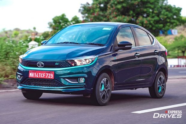 2021 Tata Tigor EV driving left