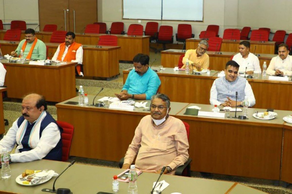 The education minister in the cabinet, Jitu Vaghani, is a law graduate. The education minister in the cabinet, Jitu Vaghani, is a law graduate.