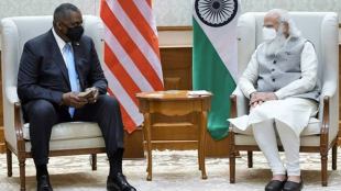 Prime Minister Narendra Modi and United States Secretary of Defence Lloyd James Austin III