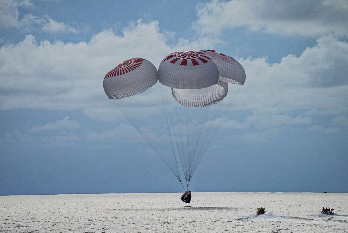 The all-amateur crew was the first to circle the world without a professional astronaut. (Image: SpaceX via AP) The all-amateur crew was the first to circle the world without a professional astronaut. (Image: SpaceX via AP)