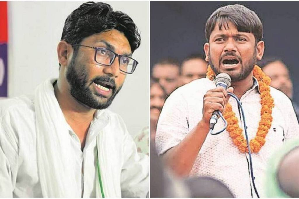 Former JNU Students Union president Kanhaiya Kumar and Gujarat MLA Jignesh Mewani on Tuesday joined the Congress in presence of party leader Rahul Gandhi in Delhi. 