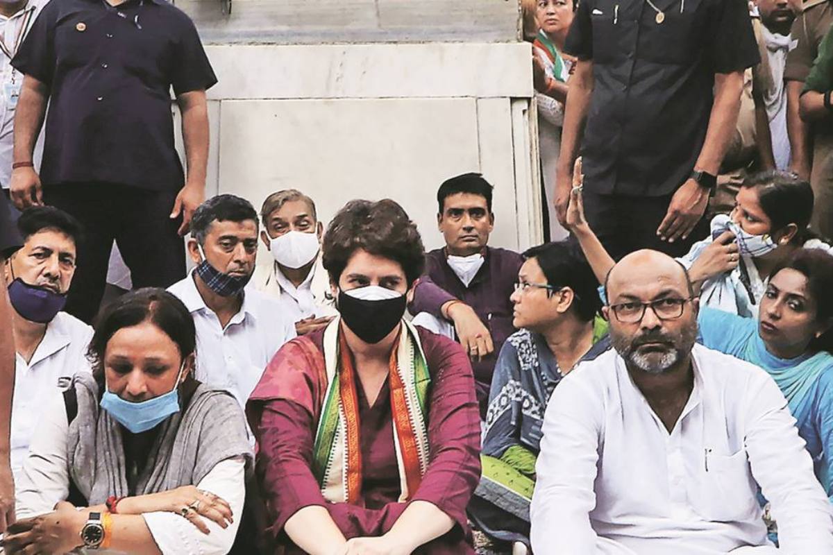 Congress leaders Priyanka Gandhi Vadra and Ajay Kumar Lallu in Lucknow (Express Photo) Congress leaders Priyanka Gandhi Vadra and Ajay Kumar Lallu in Lucknow (Express Photo)