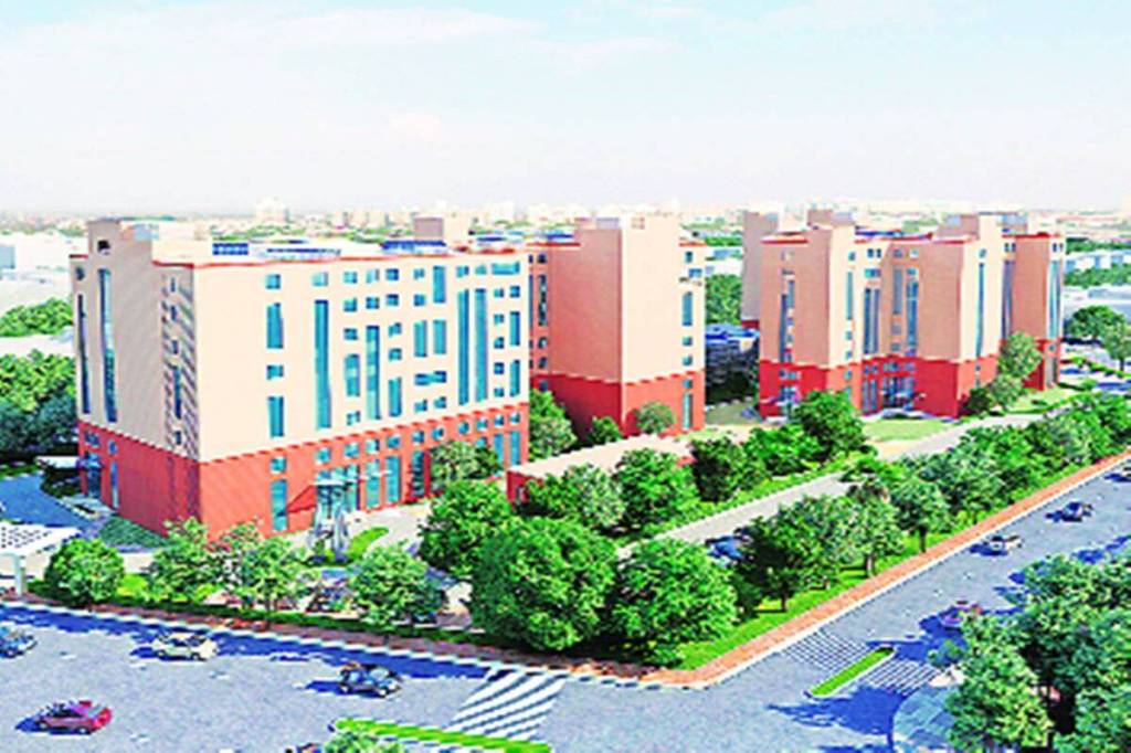 Africa Avenue Complex has four blocks (A,B,C&D) and will have 13 offices over a built up area of 5.08 lakh sq ft. (Credit:CPWD)

 