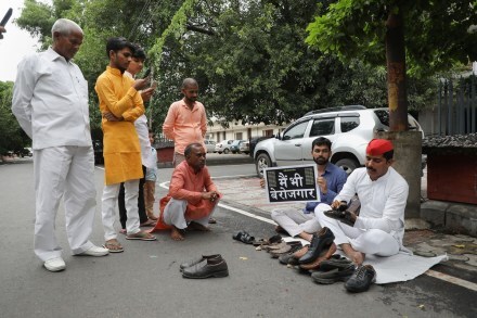 SP protest in Lucknow