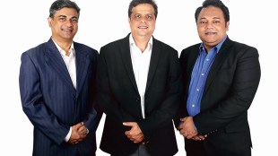 Myforexeye Fintech founders Anand Tandon (centre) flanked by Ritesh Victor (left) and Priyetu Shekhar (right)