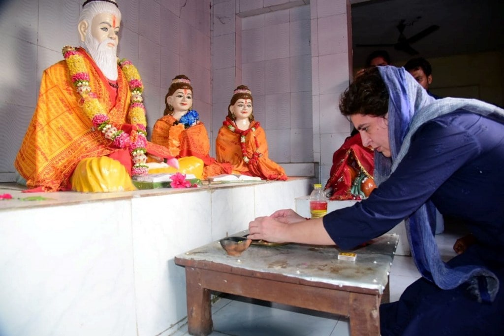 Congress General Secretary Priyanka Gandhi at the Maharishi Valmiki temple in Lucknow (PTI Image) Congress General Secretary Priyanka Gandhi at the Maharishi Valmiki temple in Lucknow (PTI Image)
