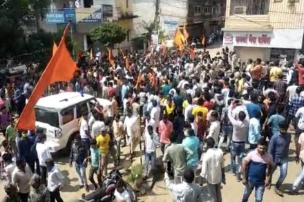 Violence broke out at Kawardha, the headquarters of Kabirdham district, on Tuesday during a procession taken out by right-wing outfits. (Express Photo)