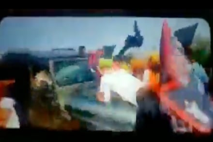 The video was posted on Twitter Monday by Tractor to Twitter, an account that describes itself as a “campaign to support protesting farmers on social media against the farm bills”. The video was posted on Twitter Monday by Tractor to Twitter, an account that describes itself as a “campaign to support protesting farmers on social media against the farm bills”.