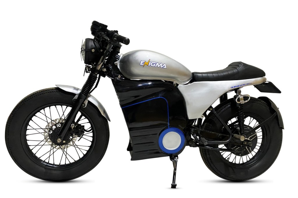 enigma cafe racer electric motorcycle