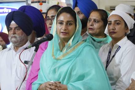 Harsimrat Kaur Badal accused Singh of using the farmers for his gain.