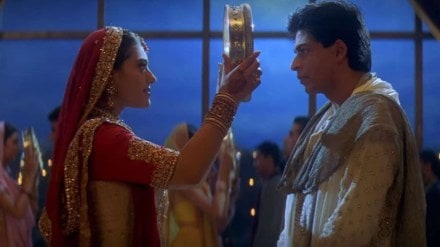 A Karwa Chauth scene from Kabhi Kushie Kabhi Gham straring Shah ukh Khan and Kajol