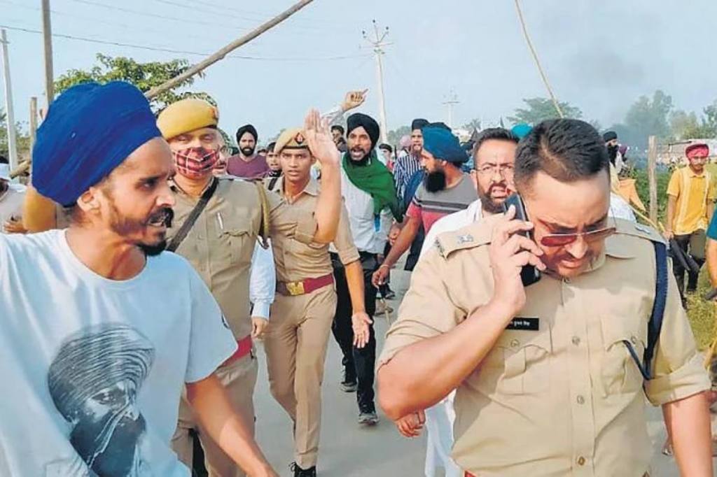 The protesters are demanding the dismissal of Union minister Ajay Kumar Mishra and lodging of an FIR against him and his son.