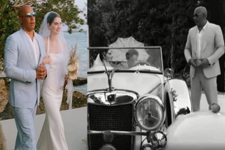 The wedding of one of American film industry' biggest name was a small-scale affair as only a handful of close relatives and friends can be seen at the video. (Credit: @meadowwalker_Instagram) The wedding of one of American film industry' biggest name was a small-scale affair as only a handful of close relatives and friends can be seen at the video. (Credit: @meadowwalker_Instagram)