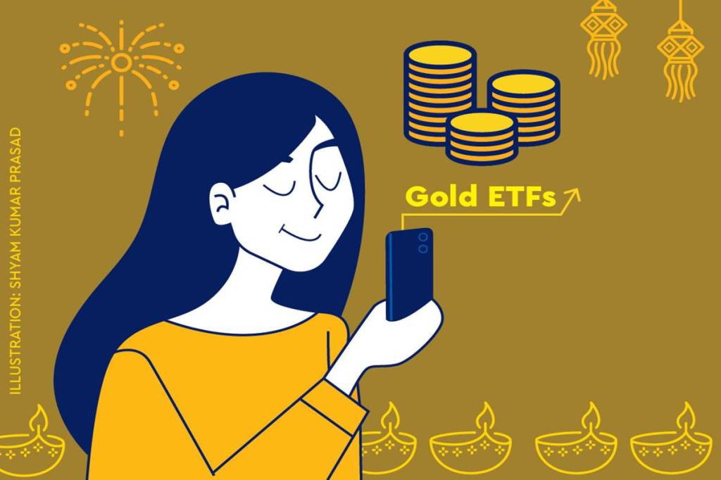 Preferably through efficient financial forms like gold ETFs and gold mutual funds. Preferably through efficient financial forms like gold ETFs and gold mutual funds.