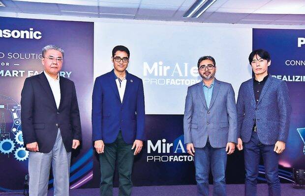 (L-R): Masafumi Himeno, divisional MD, Smart Factory Solutions, Panasonic India; Manish Sharma, CEO, Panasonic India, Manish Misra, CIO, Panasonic India (IIC) and Atsushi Motoya, head, India Innovation Centre, Panasonic India.