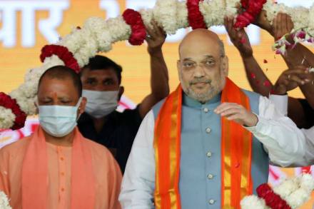 CM Adityanath said that the decision will benefit around fifteen crore people every month and that every ration cardholder will also get pulses, oil, sugar, and salt in addition to the 35 kg quota of rice/wheat. (Express photo) CM Adityanath said that the decision will benefit around fifteen crore people every month and that every ration cardholder will also get pulses, oil, sugar, and salt in addition to the 35 kg quota of rice/wheat. (Express photo)