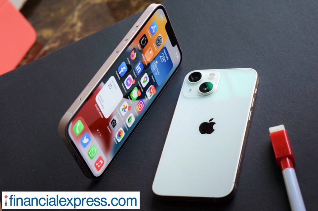 The iPhone 13 starts at Rs 79,900 for a version with 128GB storage. (Image: Saurabh Singh/Financial Express)
