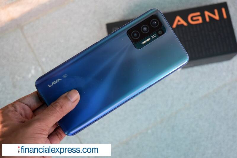 Much like the Redmi Note 11T 5G and Realme 8s, the Lava Agni 5G is also an all-plastic phone with a soft-touch matte finish. It has a gradient finish. Like competition, Lava has also equipped its phone with a side-mounted fingerprint reader. It also has face unlock for biometrics. It has Corning Gorilla 3 screen protection (the Redmi Note 11T also has this). The Redmi Note 11T 5G is the only phone in this list to come with dedicated IP53 dust and splash-resistance. (Photo credit: Saurabh Singh/Financial Express)
