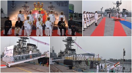 In the presence of the chief guest Vice Admiral Biswajit Dasgupta, Flag Officer Commanding-in-Chief Eastern Naval Command, the naval ensign, the national flag and the decommissioning pennant were lowered at sunset.