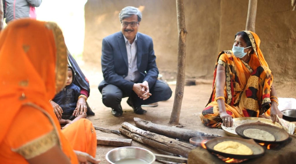 Sheo Shekhar Shukla (IAS), PS Culture, Tourism and Public Relations GoMP interacting with local family and had traditional rural food.