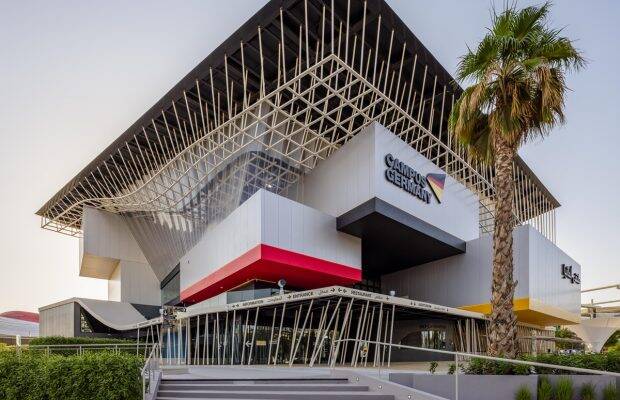 Germany has created the entire pavilion much like a campus, dividing it between theory and practical. (Image: Dubai Expo)