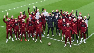 Liverpool are second in the table with a game in hand, six points behind Manchester City. Leicester are 10th. (Twitter/Liverpool)