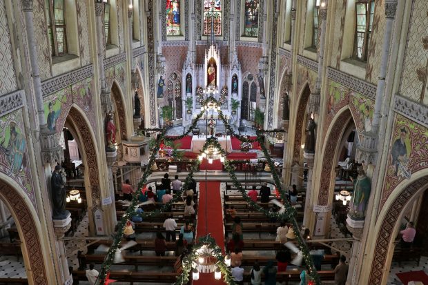 Mass was held at the Cathedral of the Holy Name during Christmas celebrations in Mumbai on Saturday. (Image: Reuters)