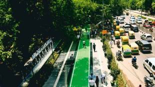 The redevelopment is part of Delhi Chief Minister Arvind Kejriwal’s dream project to beautify Delhi roads along European standards. (IE)