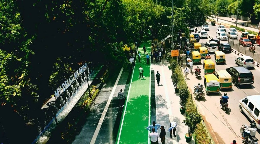 The redevelopment is part of Delhi Chief Minister Arvind Kejriwal’s dream project to beautify Delhi roads along European standards. (IE)