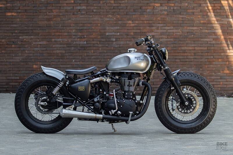 While Royal Enfield's newer 650 twins have been in the limelight lately, the company's 500 series still continues to have quite a fan following. They may never have been known for performance, however, the venerable 499cc singles have lured riders in with their simplicity, affordability and vintage looks. Custom bike builders have been much intrigued by the Classic 500. This one comes from FrontWheel Motors—a workshop in Bogor, Jakarta in Indonesia’s West Java province. (Source: Bikeexif)