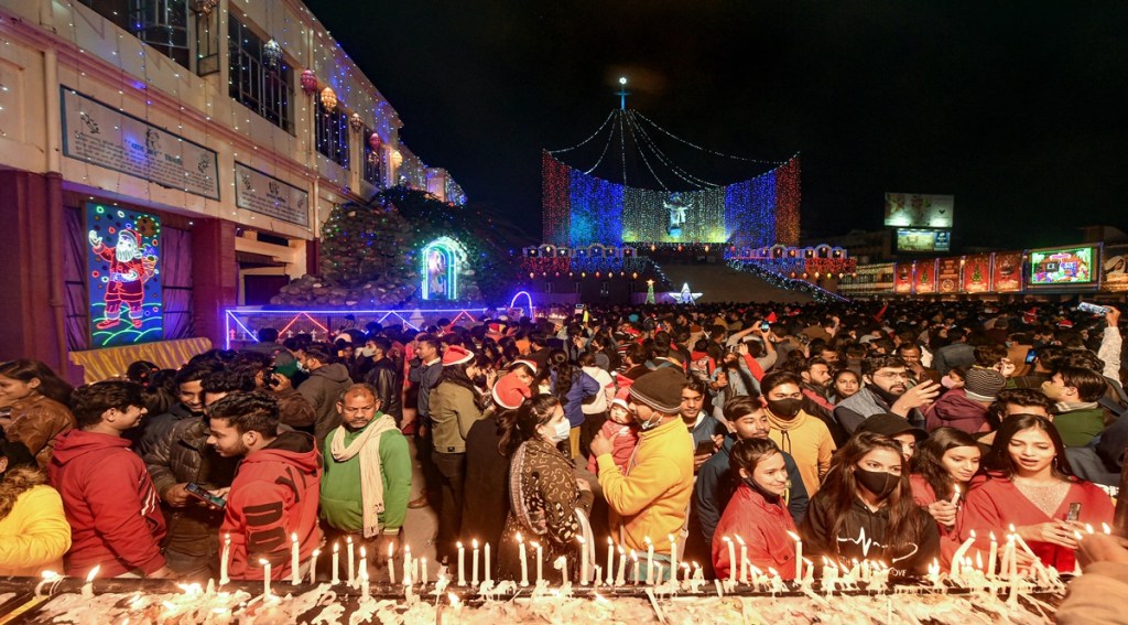 Devotees at Cathedral Church in Lucknow (PTI Image) Devotees at Cathedral Church in Lucknow (PTI Image)