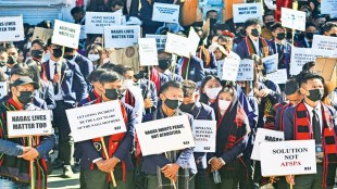 Locals stage a protest demanding repeal of Armed Forces (Special Powers) Act in Kohima (PTI Image)