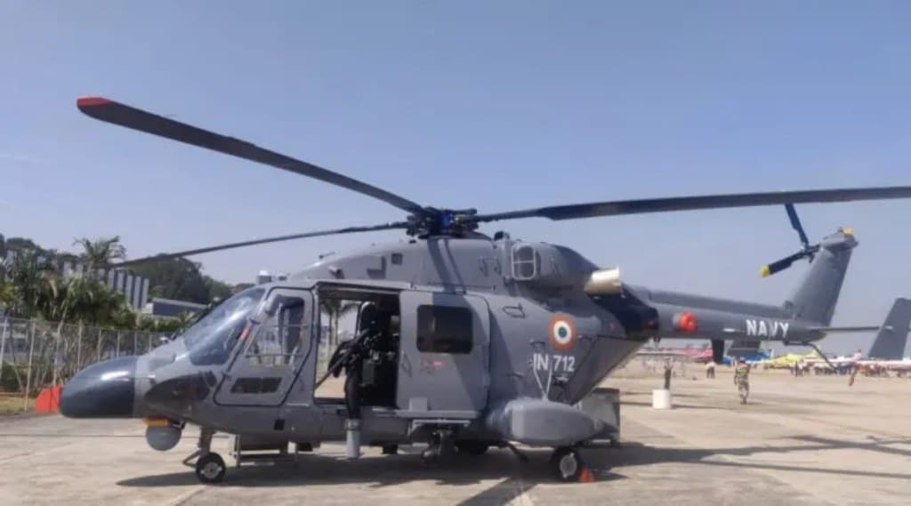 ALH Dhruv Mk III of the Indian Navy at Aero India 2021. (Indian Navy Image)