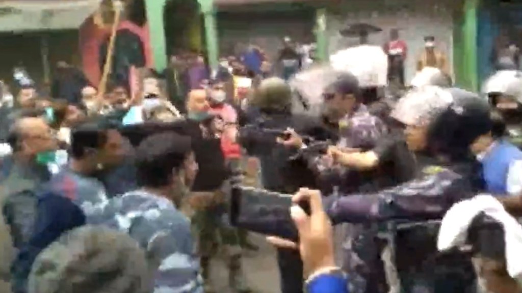 According to police, two cars, including a police vehicle, were vandalised in the clashes in the hotbed of political unrest in the North 24 Parganas district.