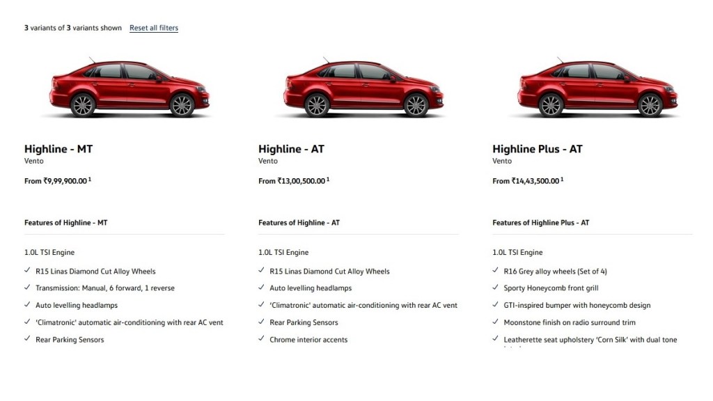 Volkswagen Vento Variants