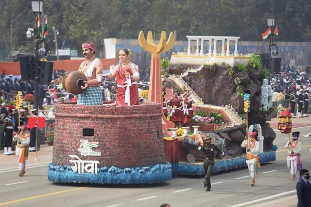 Goa tableau during the Republic Day Parade 2022, at Rajpath.(PTI Photo)