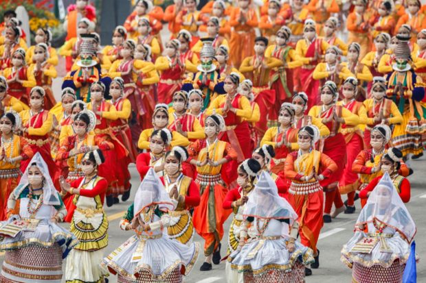 Artists from various states perform during the Republic Day Parade 2022, at Rajpath. (PTI Photo)