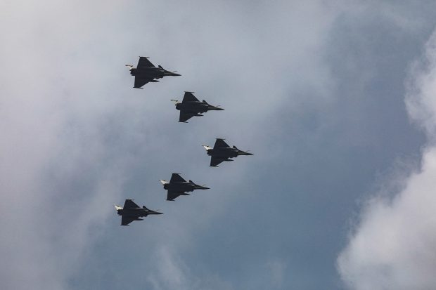 Indian Air Force fighter jets fly past during the Republic Day parade in New Delhi. (REUTERS)