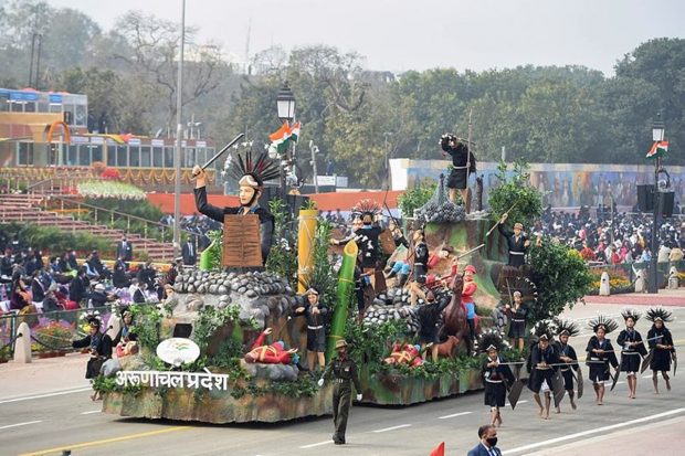 Arunachal Pradesh tableau during the Republic Day Parade 2022.(PTI Photo)