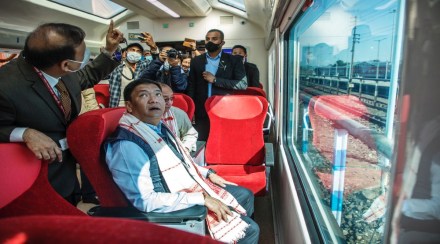 Flagging of Naharlagun-Tinsukia Vistadome train (Twitter/ @PemaKhanduBJP)