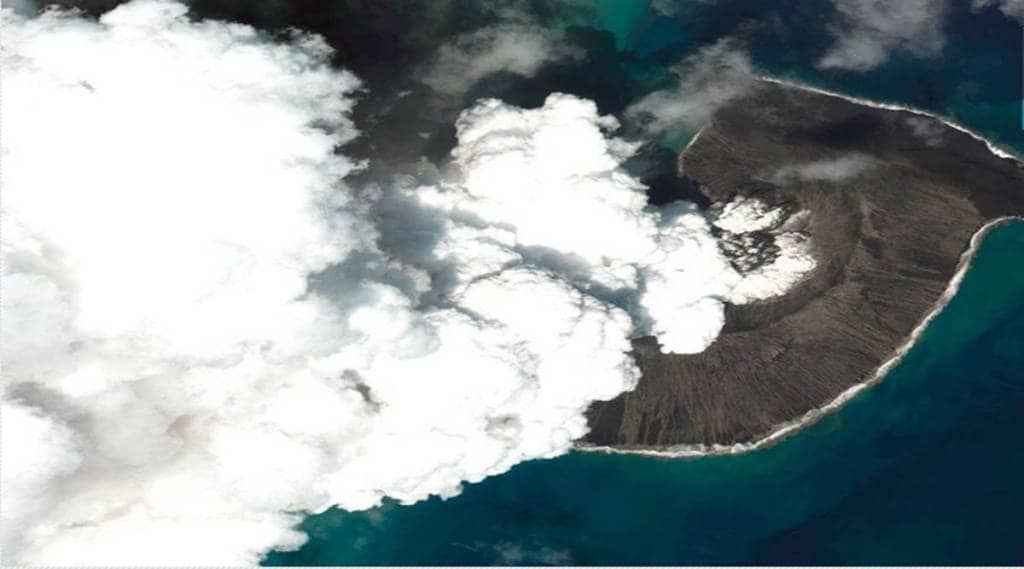 The 'Ring of Fire' seismic disturbances and turbulence has caused several catastrophic Tsunamis and Earthquake tragedies in the closeby countries including Japan, Philippines, Indonesia among others. (Credit: Satellite image ©2022 Maxar Technologies via AP)
