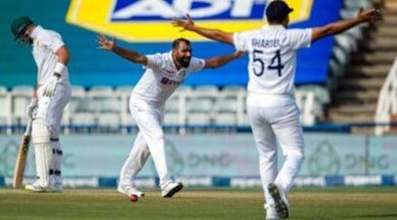 Keshav Maharaj was batting on 11 in the company of Marco Jansen on 2 not out at the break.South Africa still trail India by 11 runs.