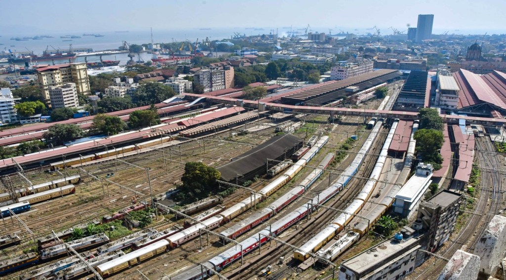 An aerial view of Chhatrapati Shivaji Maharaj Terminus railway station in Mumbai (Image: PTI) An aerial view of Chhatrapati Shivaji Maharaj Terminus railway station in Mumbai (Image: PTI)