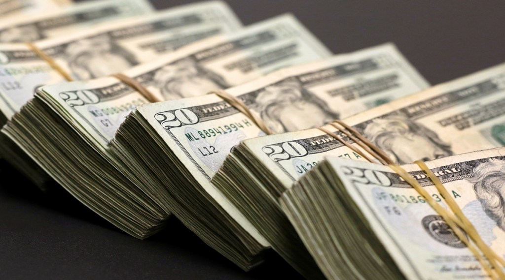 Bundles of banknotes of U.S. Dollar are pictured at a currency exchange shop in Ciudad Juarez