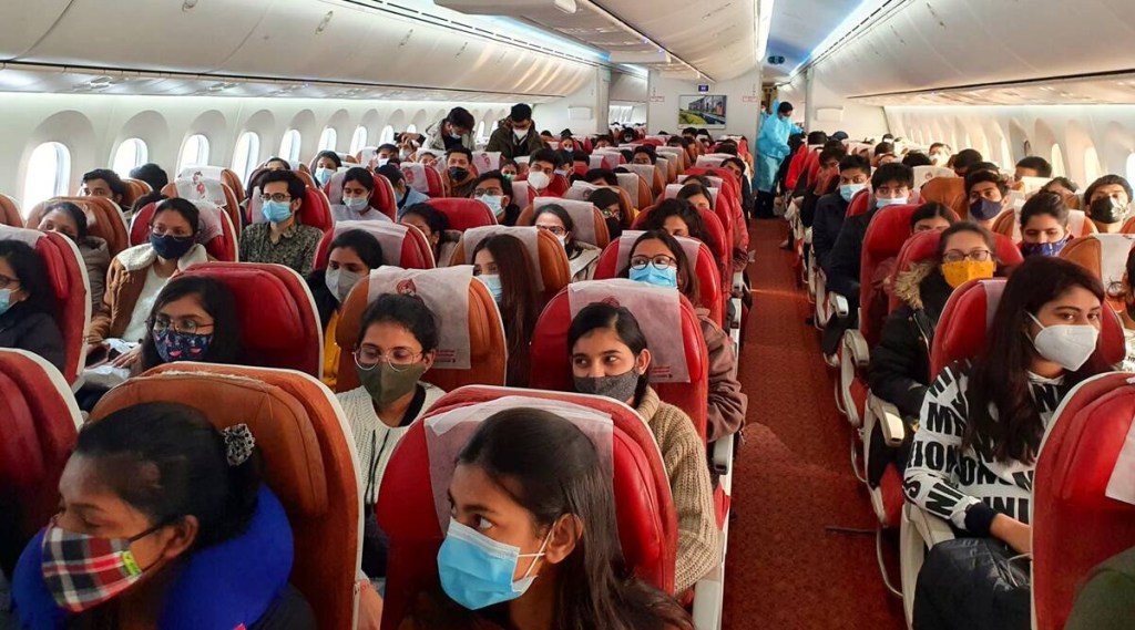 An Air India flight carrying 15 people from Himachal Pradesh and other Indians stranded in the east European country will reach Delhi by 7 pm from the Romanian capital city of Bucharest. (Twitter/DrSJaishankar) An Air India flight carrying 15 people from Himachal Pradesh and other Indians stranded in the east European country will reach Delhi by 7 pm from the Romanian capital city of Bucharest. (Twitter/DrSJaishankar)