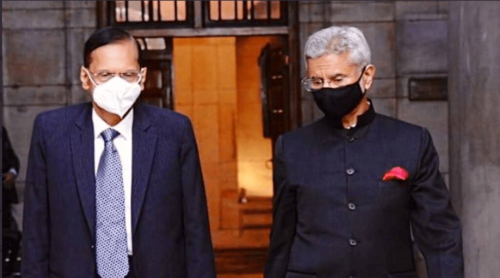 S Jaishankar holds talks with Sri Lankan FM G.L. Peiris (Twitter /@DrSJaishankar)