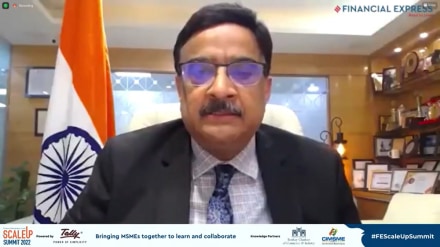 The speakers at the panel titled ‘Challenges MSMEs Face in Scaling Up’ were Mukesh Mohan Gupta, President, CIMSME; Harjinder Kaur Talwar, Vice President, FICCI CMSME; and Rajan Raje, Chair, MSME Forum, Bombay Chamber of Commerce & Industry. (Image: screenshot FE scaleup summit)