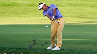 Ian Poulter wore colours of the Ukraine flag at the Arnold Palmer Invitational